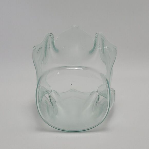 Plexiglass Handkerchief Vase Lucite Acrylic Mid Century Modern Glass Ruffled - Picture 7 of 11